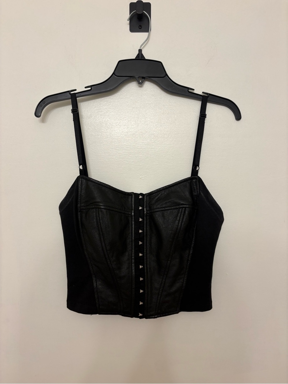 Vintage Maxima Wilsons Leather Corset Bustier Top Black Small
